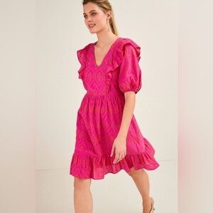 NEXT Size Small Pink sundress in a beautiful broderie anglaise fabric.